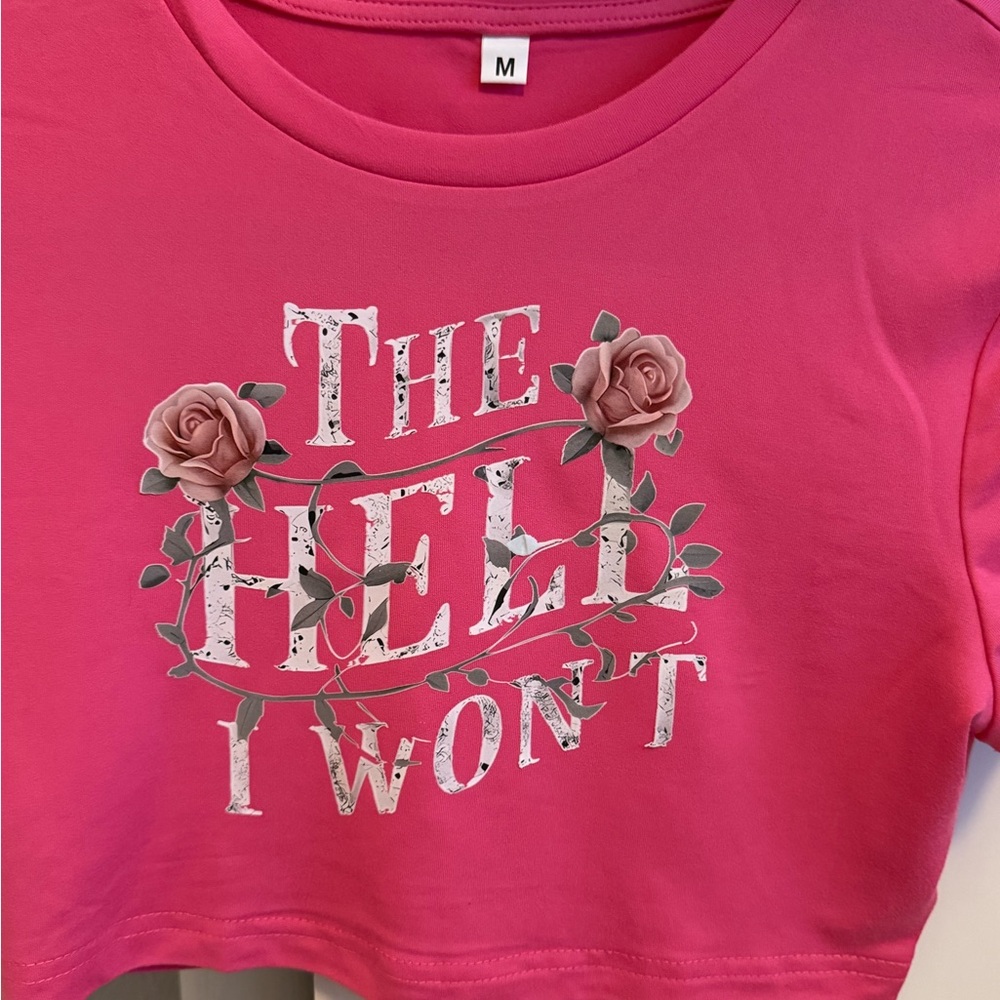 🎀custom🎀 2/$20 Pink Graphic Crop Top - Picture 4 of 6